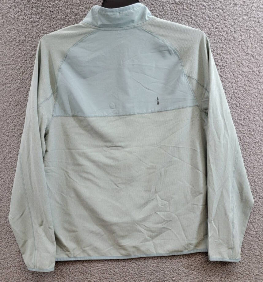 BASS OUTDOOR Trail Jacket Mens L Silver Blue Cationic Mock Neck Full Zip Closure
