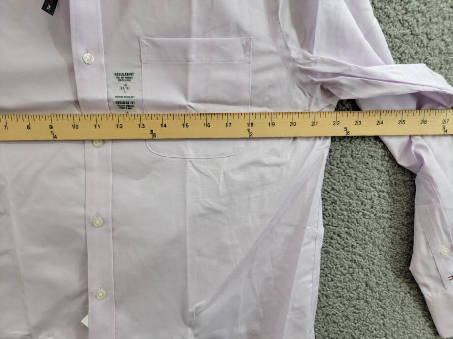 Tommy Hilfiger TH Flex Stretch Pinpoint Oxford Dress Shirt L 32/33 16 Lavender
