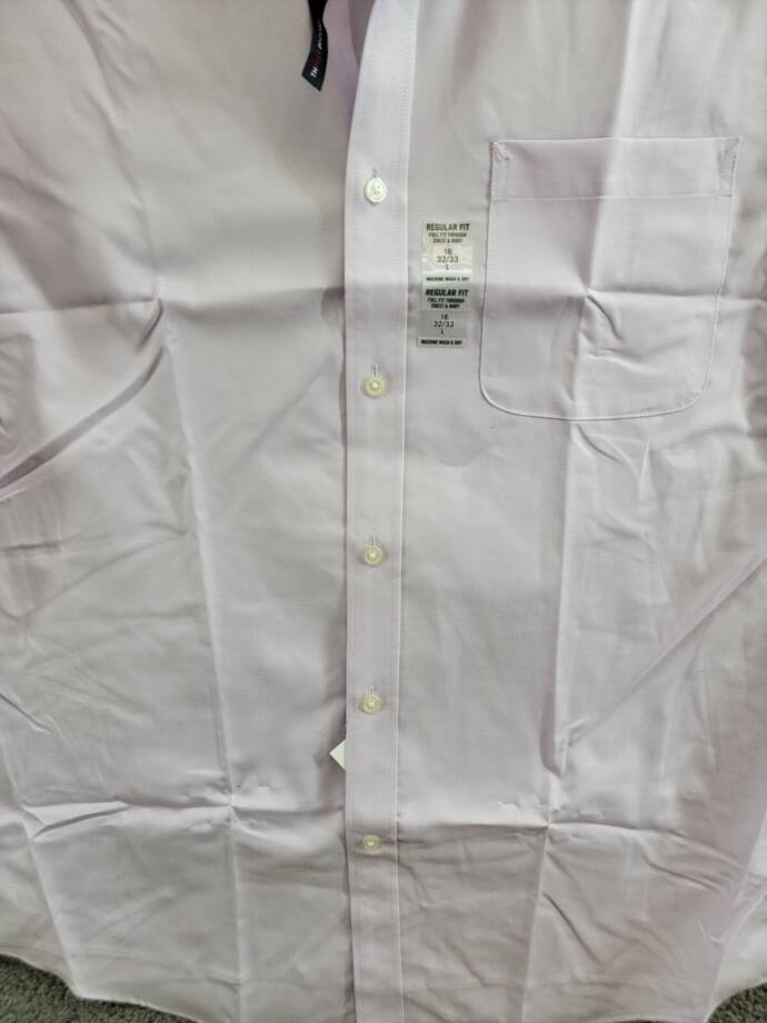 Tommy Hilfiger TH Flex Stretch Pinpoint Oxford Dress Shirt L 32/33 16 Lavender