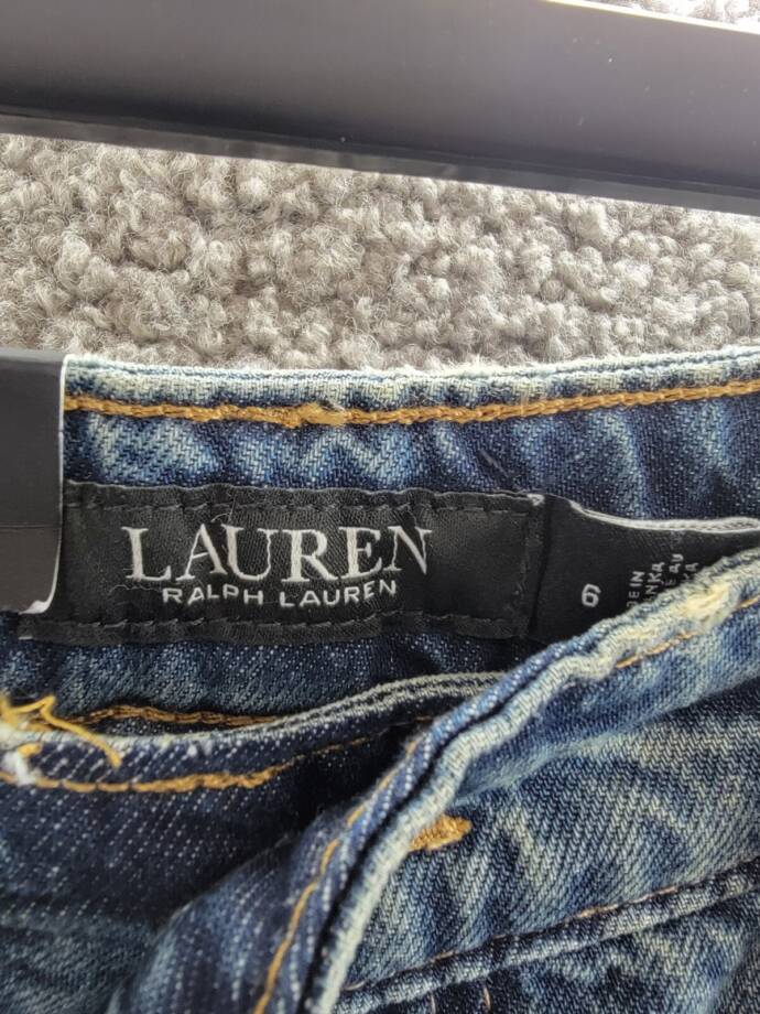Lauren Ralph Lauren High-Rise Flare Jeans Women's 6 Dusk Indigo Denim Button Fly