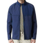 BASS OUTDOOR Full Zip Trail Jacket Men's L Navy Blazer Mock Neck Long Sleeve