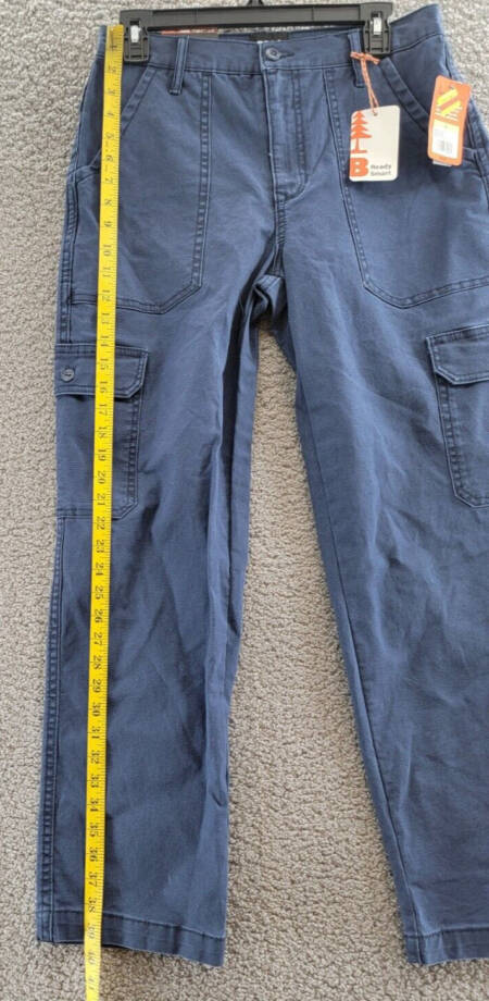 Bass Outdoor High-Rise Canvas Cargo Pants Women's 4 Navy Blazer Straight Leg
