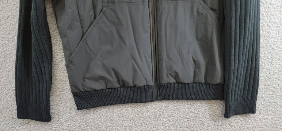 BASS OUTDOOR Mixed Media Zip-Front Hooded Sweater Jacket Men's XXL Black Beauty