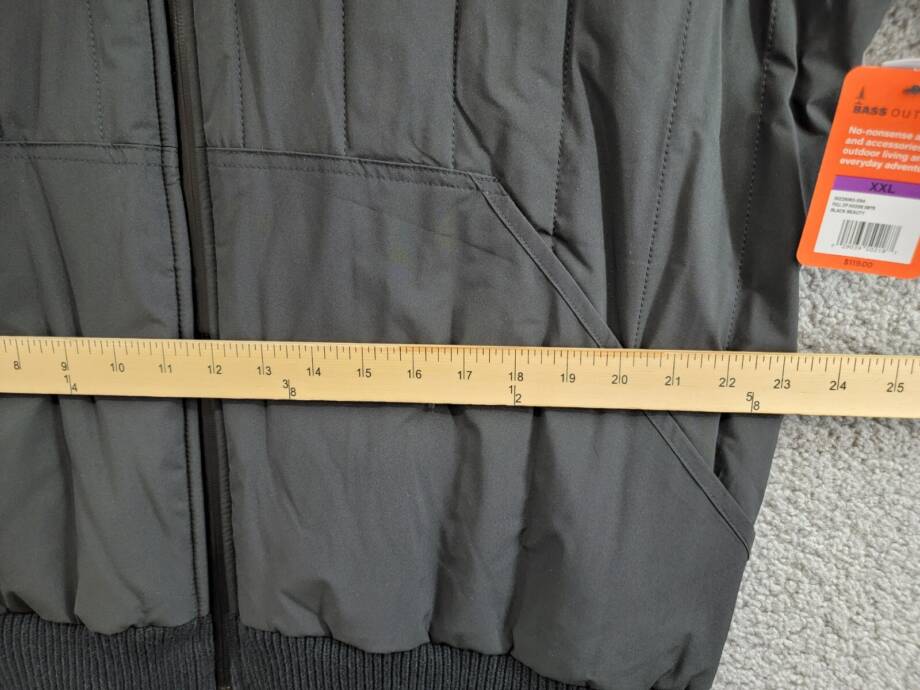 BASS OUTDOOR Mixed Media Zip-Front Hooded Sweater Jacket Men's XXL Black Beauty