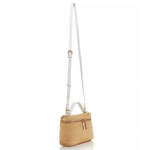 AQUA Vanity Case Bag Women's Natural/White Adjustable Strap Zip Closure