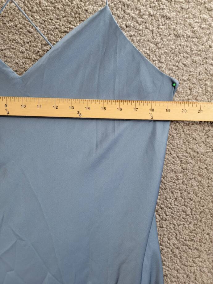 Lauren Ralph Lauren Satin Charmeuse Slip Dress Women's 16 Pale Azure Pullover