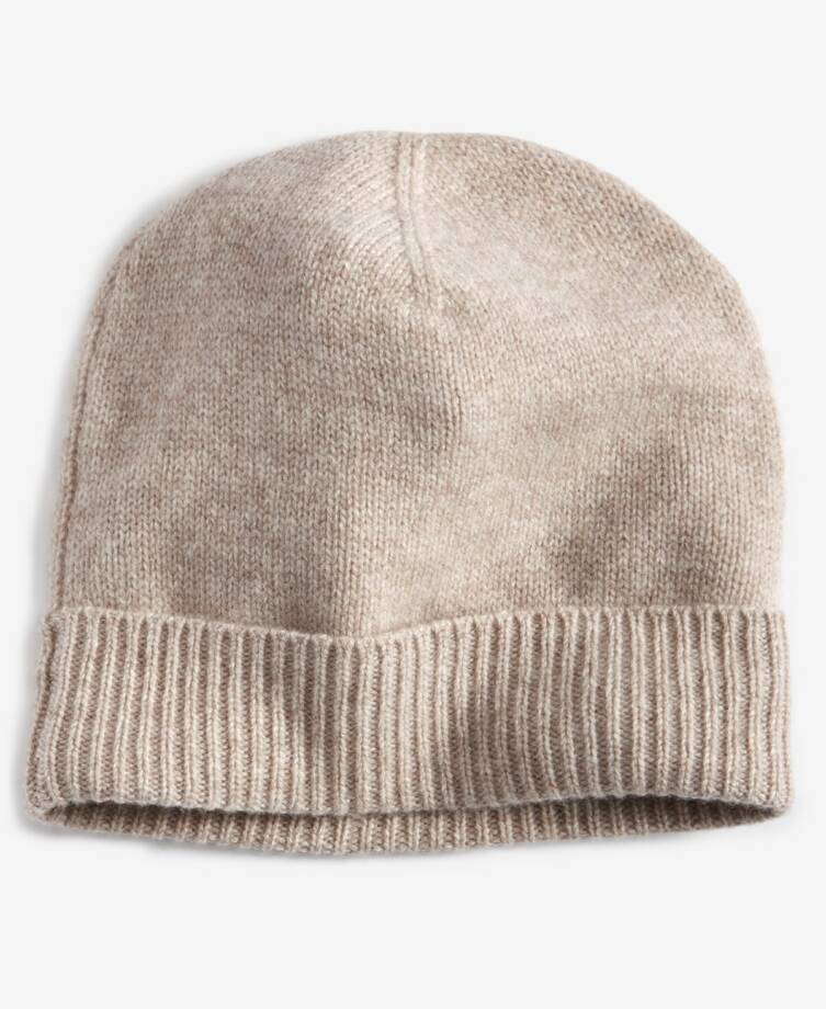 Charter Club 100% Cashmere Cuffed Beanie Women's One Size Taupe Heather