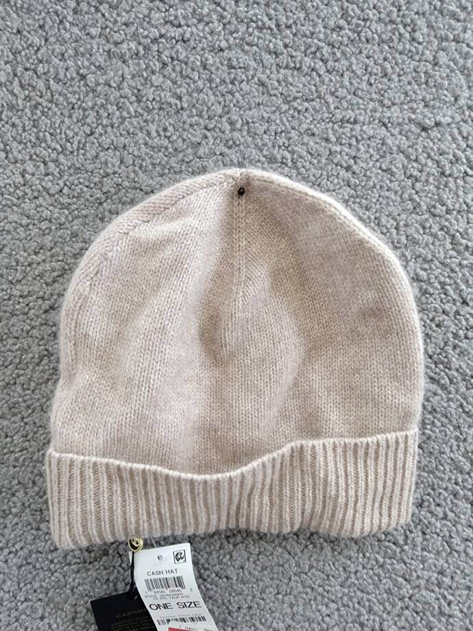 Charter Club 100% Cashmere Cuffed Beanie Women's One Size Taupe Heather