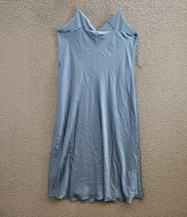 Lauren Ralph Lauren Satin Charmeuse Slip Dress Women's 16 Pale Azure Pullover