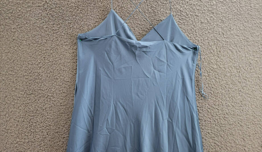 Lauren Ralph Lauren Satin Charmeuse Slip Dress Women's 16 Pale Azure Pullover