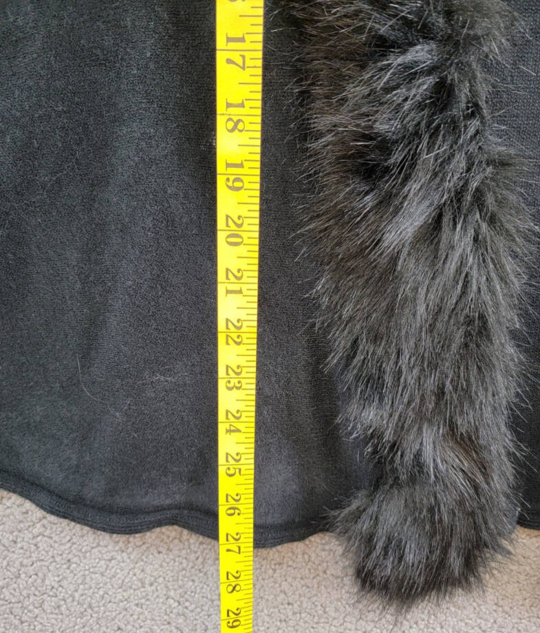 Surell Faux Fur Trimmed Knit Vest Women's One Size Black Shawl Collar Hook & Eye