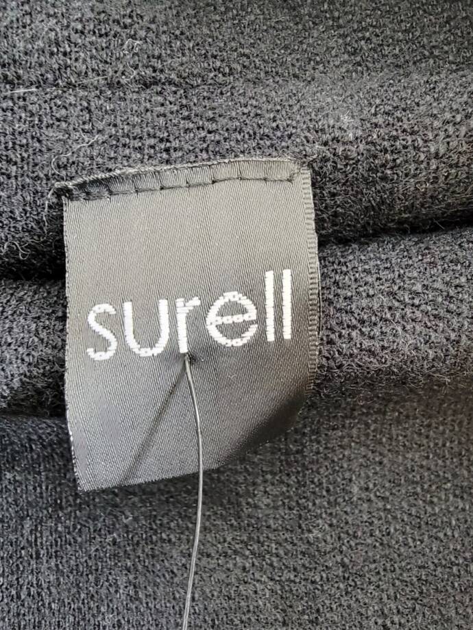 Surell Faux Fur Trimmed Knit Vest Women's One Size Black Shawl Collar Hook & Eye