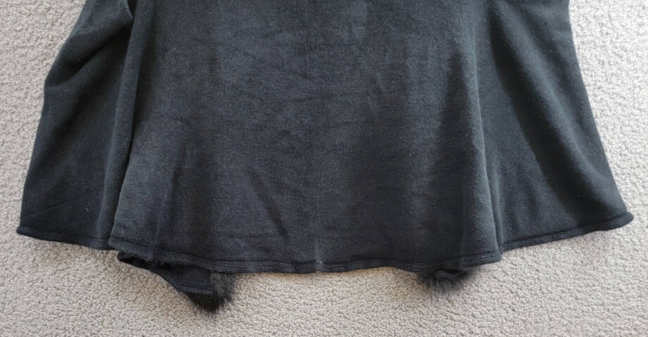 Surell Faux Fur Trimmed Knit Vest Women's One Size Black Shawl Collar Hook & Eye