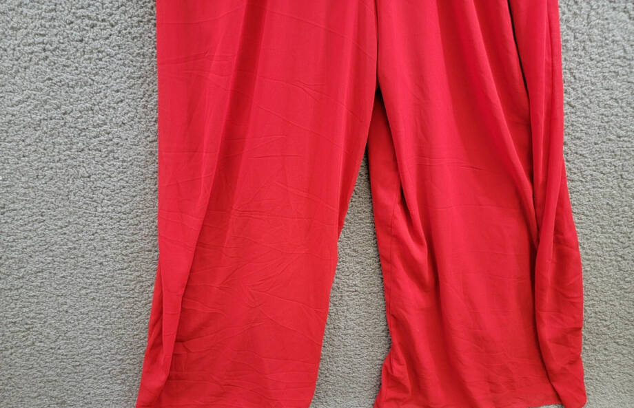 Vince Camuto Halter Tie-Back Wide-Leg Jumpsuit Women's L Ultra Red Back Zip