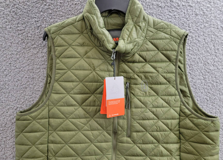 BASS OUTDOOR Delta Diamond Quilted Packable Puffer Vest Men's XL Moss Full Zip