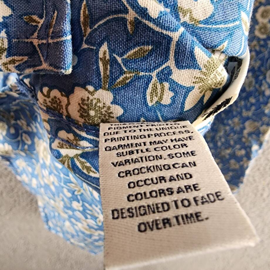 Reyn Spooner Kettle Floral Henley Shirt Men's L Lichen Blue Collared Pullover