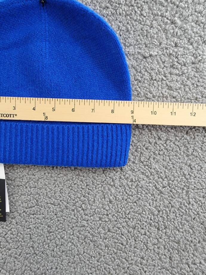 Charter Club 100% Cashmere Cuffed Beanie Women's One Size Bright Marine