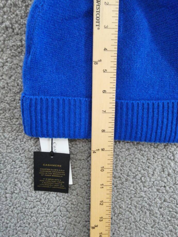 Charter Club 100% Cashmere Cuffed Beanie Women's One Size Bright Marine