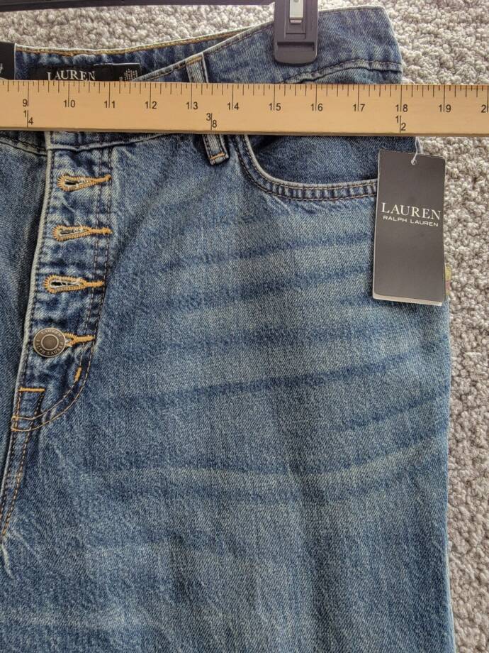 Lauren Ralph Lauren High-Rise Flare Jeans Womens 12 Dusk Indigo Denim Button Fly