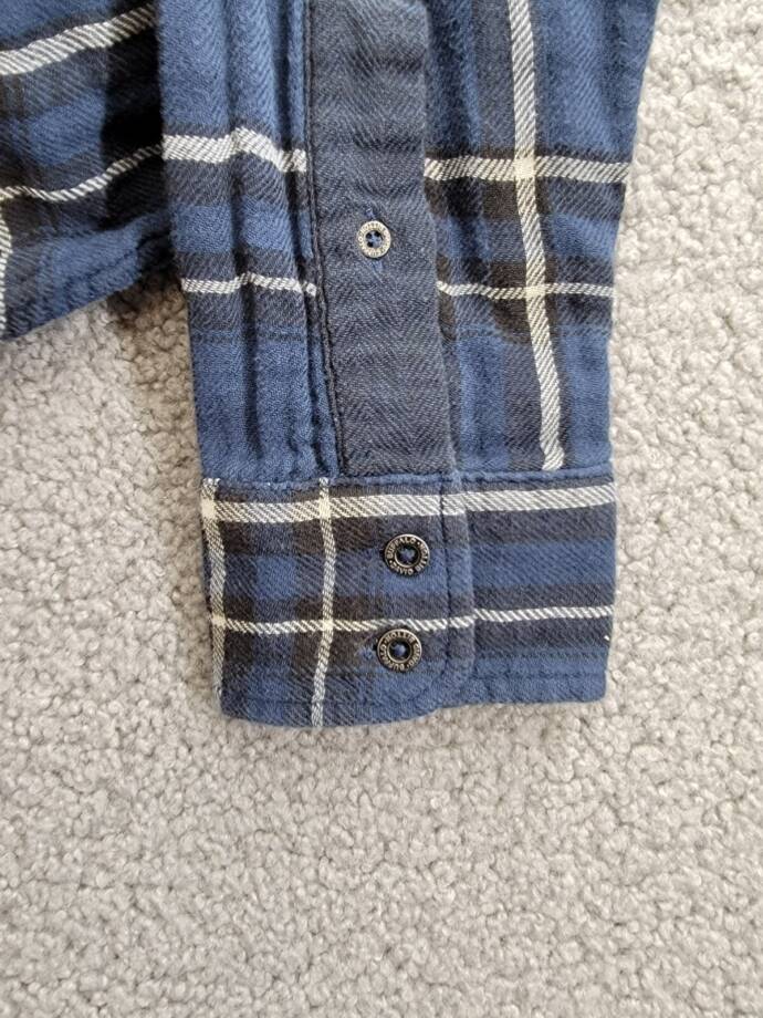 Buffalo David Bitton Sujay Plaid Long Sleeve Shirt Men's S Whale Patch Pocket