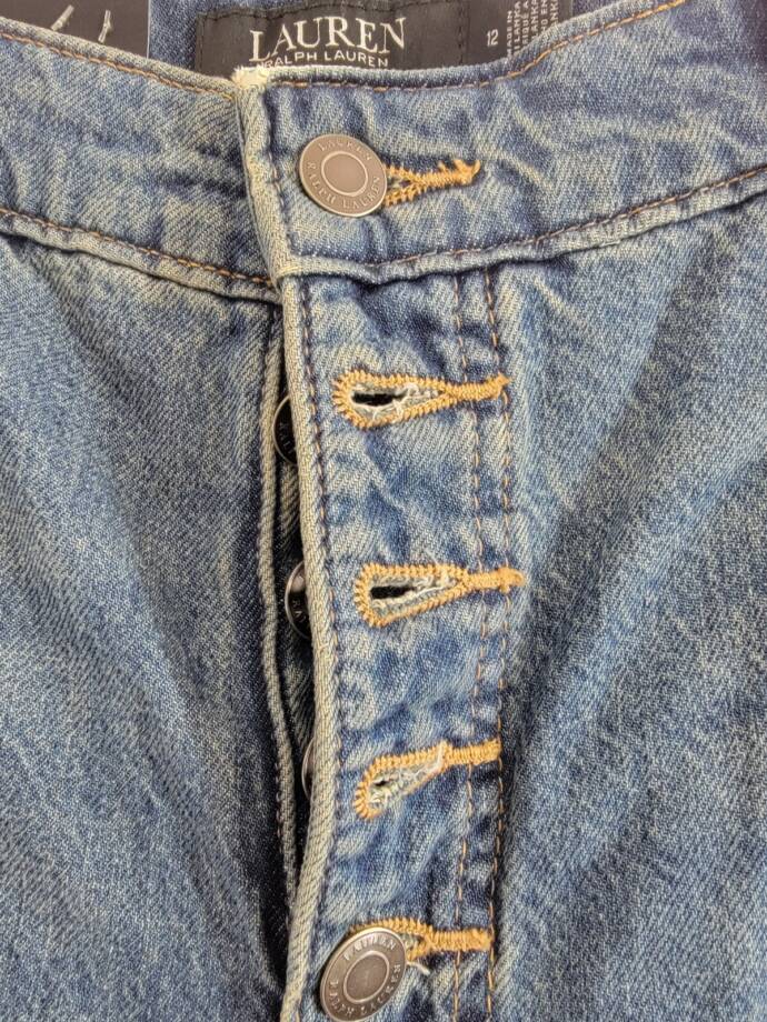 Lauren Ralph Lauren High-Rise Flare Jeans Womens 12 Dusk Indigo Denim Button Fly
