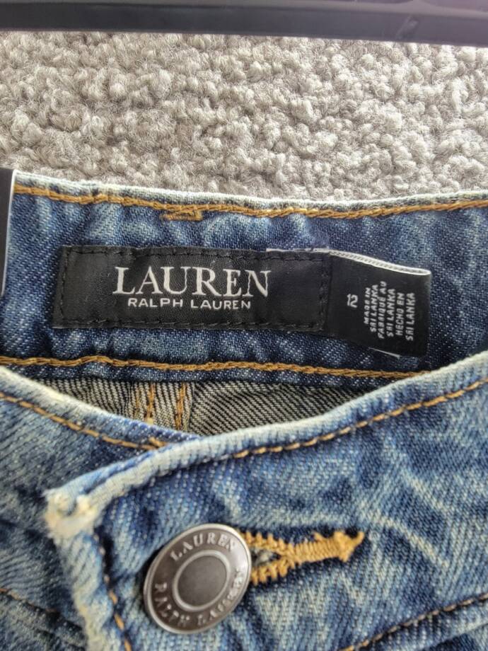 Lauren Ralph Lauren High-Rise Flare Jeans Womens 12 Dusk Indigo Denim Button Fly