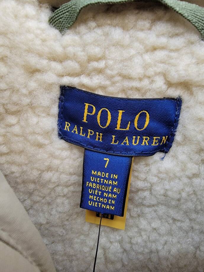 Polo Ralph Lauren Artificial-fur-Trim Down Parka Jacket Big Boys 7 Classic Khaki