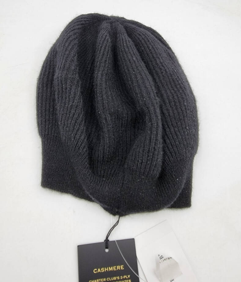 Charter Club Cashmere Knit Beret Women's One Size Classic Black