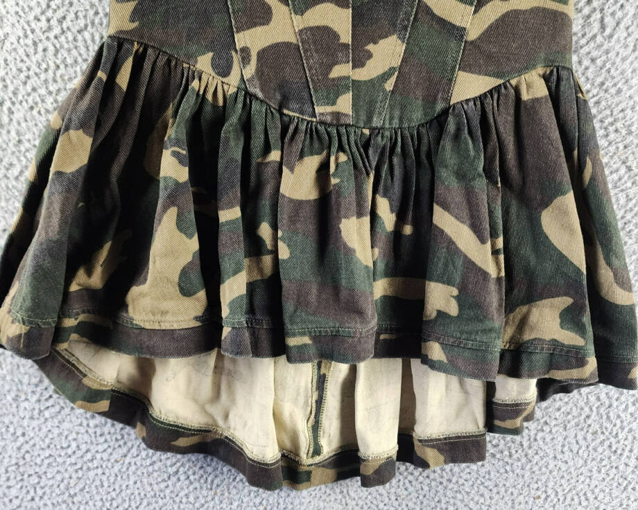 Madonna & Co Sweetheart Neck Corset Camo Top Women's M Multi Back Zip Closure