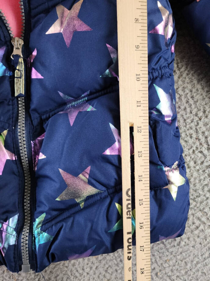 Ixtreme All Over Fall Star Puffer Jacket W/ Fleece Hood Girls 4 Navy Multi L/S