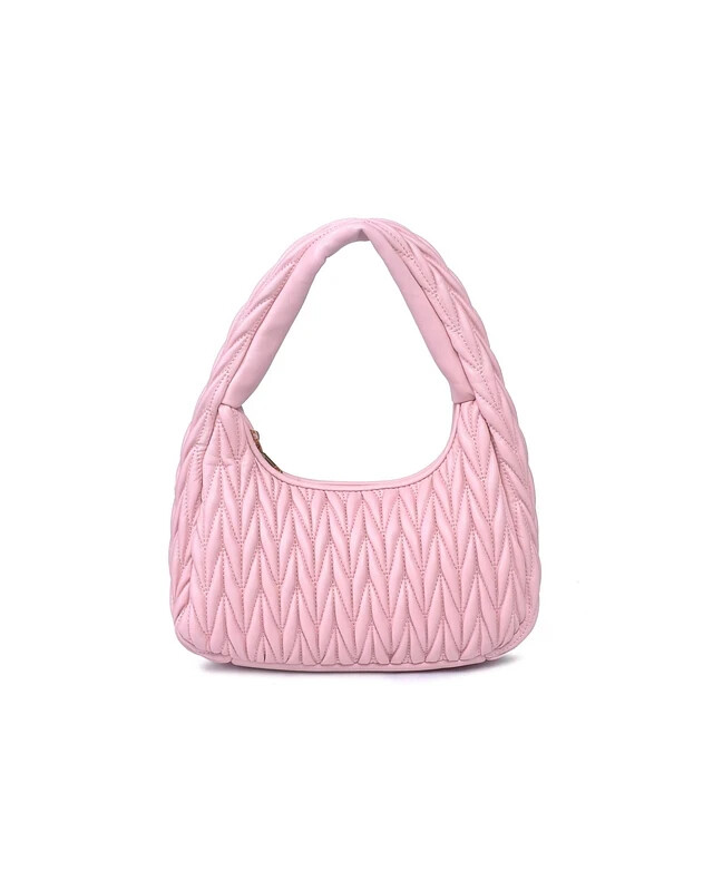 Urban Expressions Helen Quilted Shoulder Bag Women's Light Pink Zipper Closure