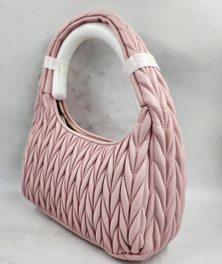 Urban Expressions Helen Quilted Shoulder Bag Women's Light Pink Zipper Closure
