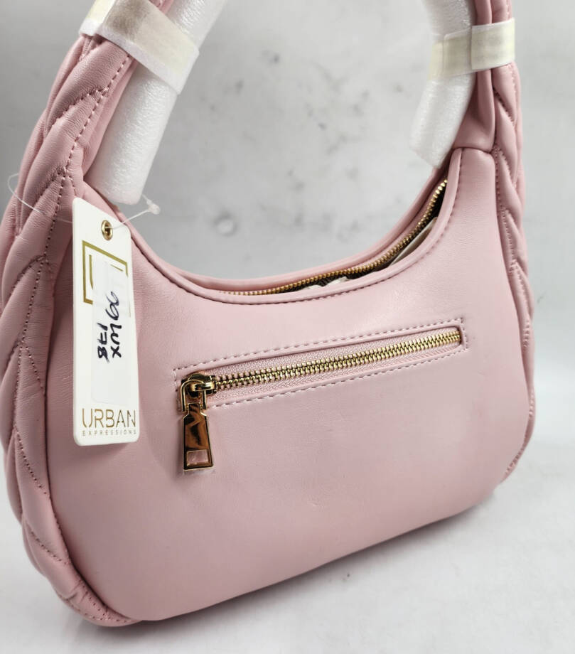 Urban Expressions Helen Quilted Shoulder Bag Women's Light Pink Zipper Closure