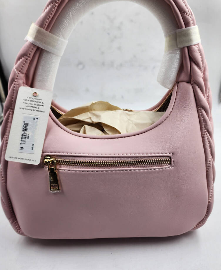 Urban Expressions Helen Quilted Shoulder Bag Women's Light Pink Zipper Closure