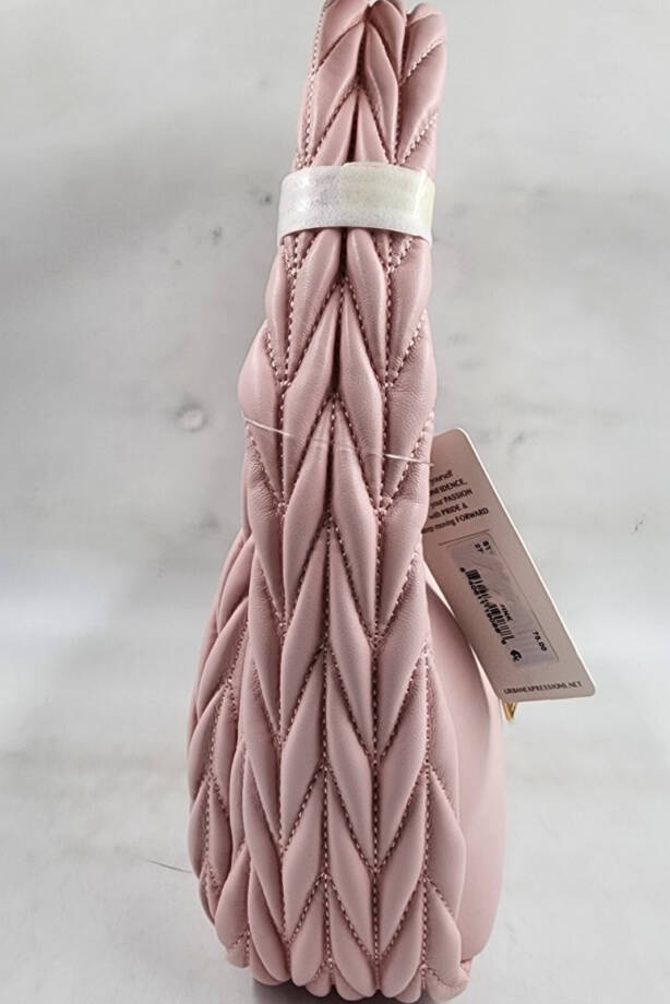 Urban Expressions Helen Quilted Shoulder Bag Women's Light Pink Zipper Closure