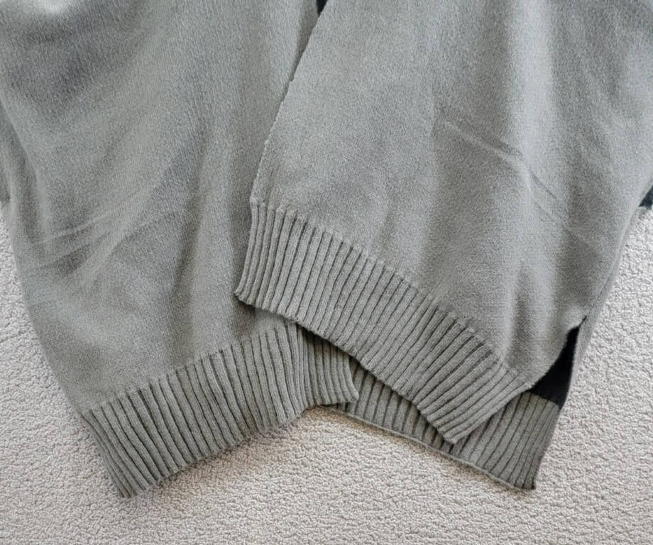 On 34th Tight Knit Reversible Wrap Sweater Women's One Size Black/Gray Rib Hem