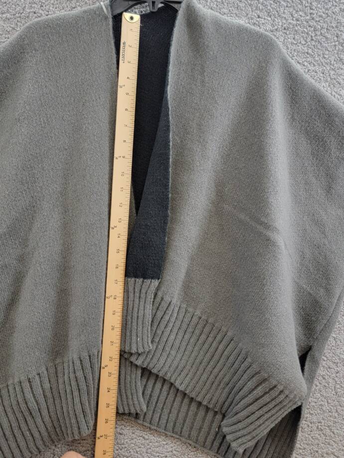 On 34th Tight Knit Reversible Wrap Sweater Women's One Size Black/Gray Rib Hem