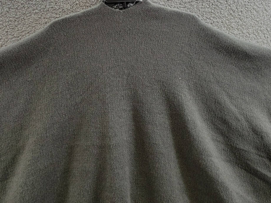On 34th Tight Knit Reversible Wrap Sweater Women's One Size Black/Gray Rib Hem