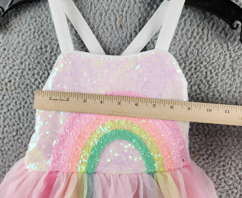 Pink & Violet Sequined Rainbow Dress 5 Ivory/Pink Multi Sleeveless Pullover