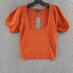 FRENCH CONNECTION Jaida Babysoft Square-Neck Women's M Copper Coin Pullover