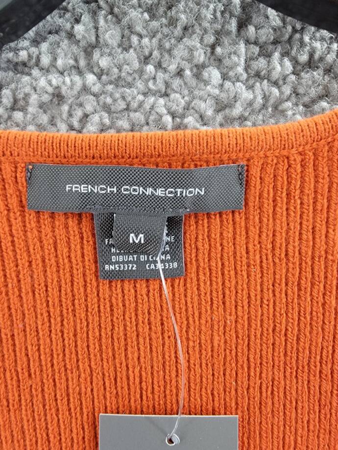 FRENCH CONNECTION Jaida Babysoft Square-Neck Women's M Copper Coin Pullover