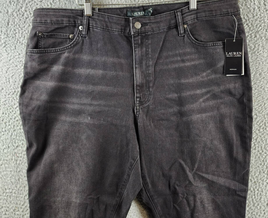 Lauren Ralph Lauren Plus-Size High-Rise Skinny Ankle Jeans Women's 20W Black