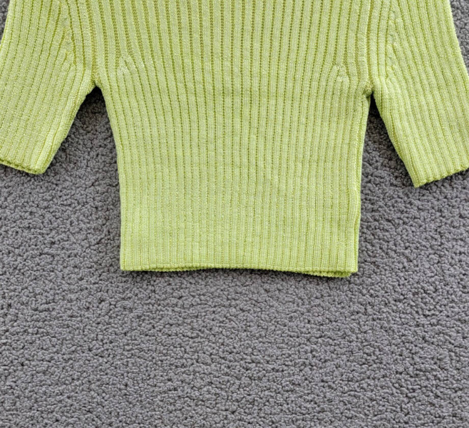 Free People San Lucas Pullover Crop Top Women's XS Sunny Lime Scoop Neckline