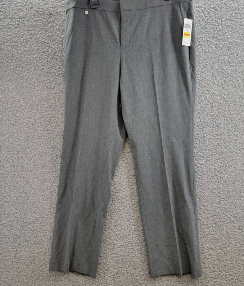 Lauren Ralph Lauren Plus Size Straight Leg Pants Women's 14W Gray Heather Zip