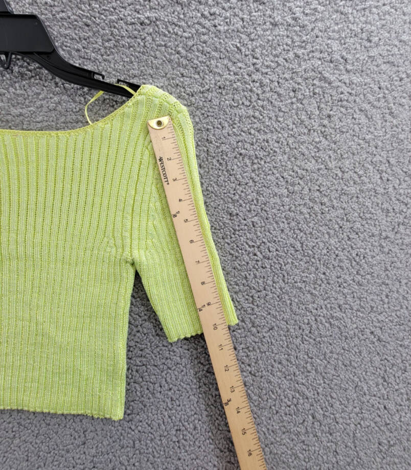 Free People San Lucas Pullover Crop Top Women's XS Sunny Lime Scoop Neckline