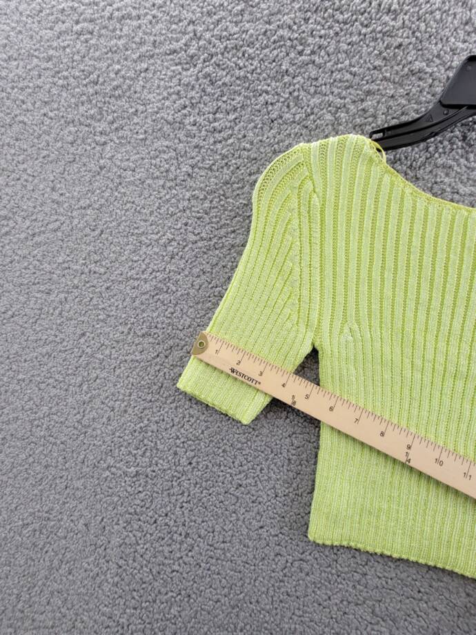 Free People San Lucas Pullover Crop Top Women's XS Sunny Lime Scoop Neckline