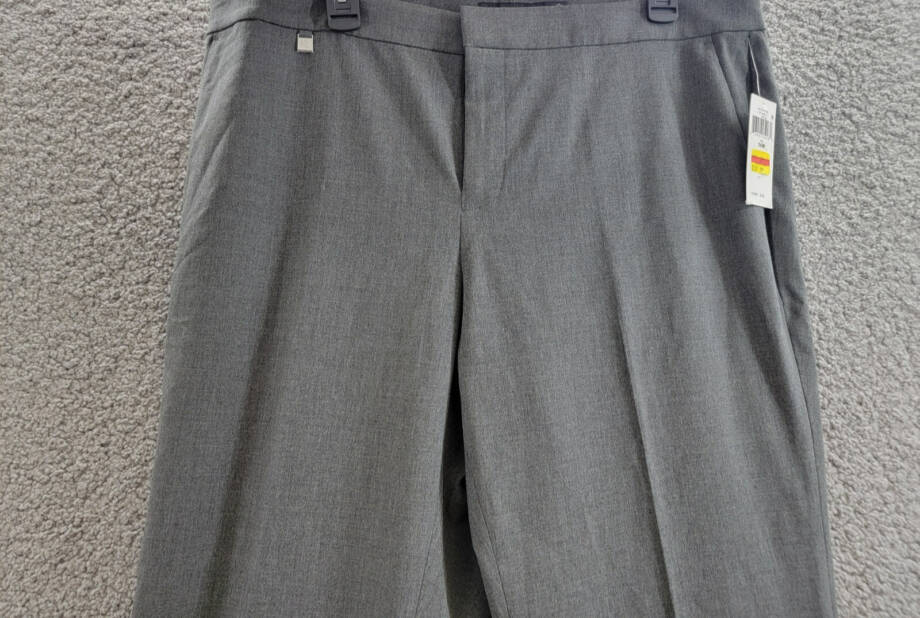 Lauren Ralph Lauren Plus Size Straight Leg Pants Women's 14W Gray Heather Zip