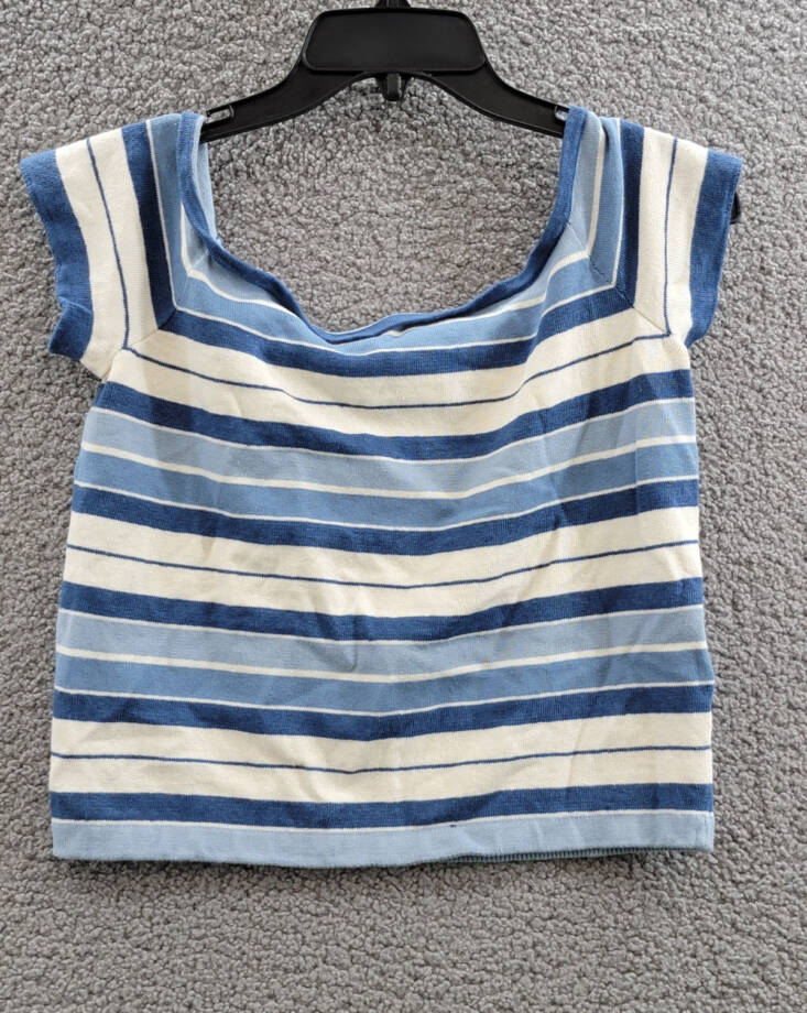 Lauren Ralph Lauren Striped Off-the-Shoulder Sweater Top Women L Multi Pullover