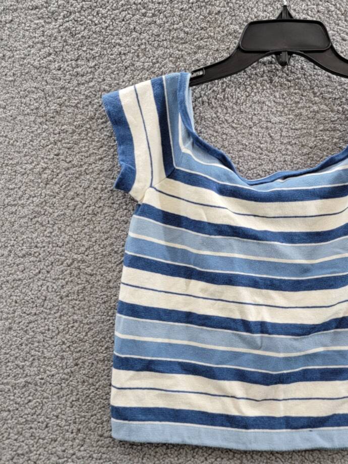 Lauren Ralph Lauren Striped Off-the-Shoulder Sweater Top Women L Multi Pullover