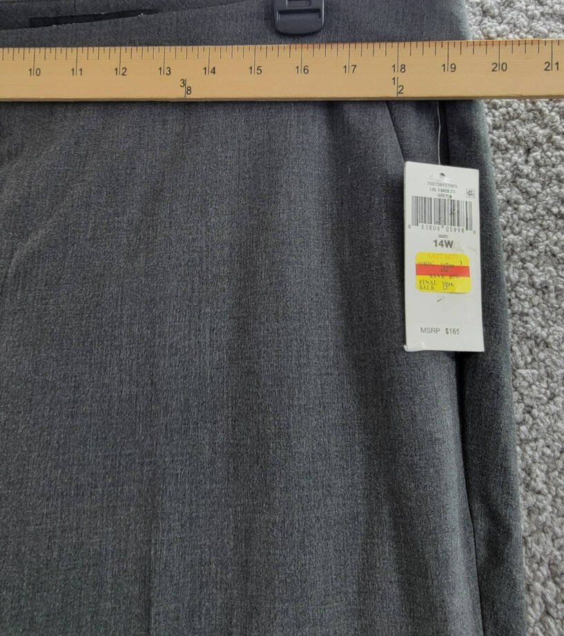 Lauren Ralph Lauren Plus Size Straight Leg Pants Women's 14W Gray Heather Zip